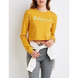Yellow weekend mood soft cropped long sleeve!